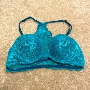 Pink Victoria Secret - Turquoise Front Clasp Bra